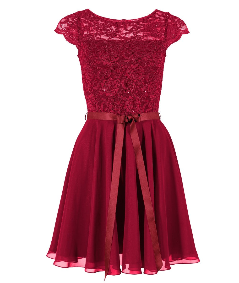 Cocktailkleid aus Spitze und Chiffon