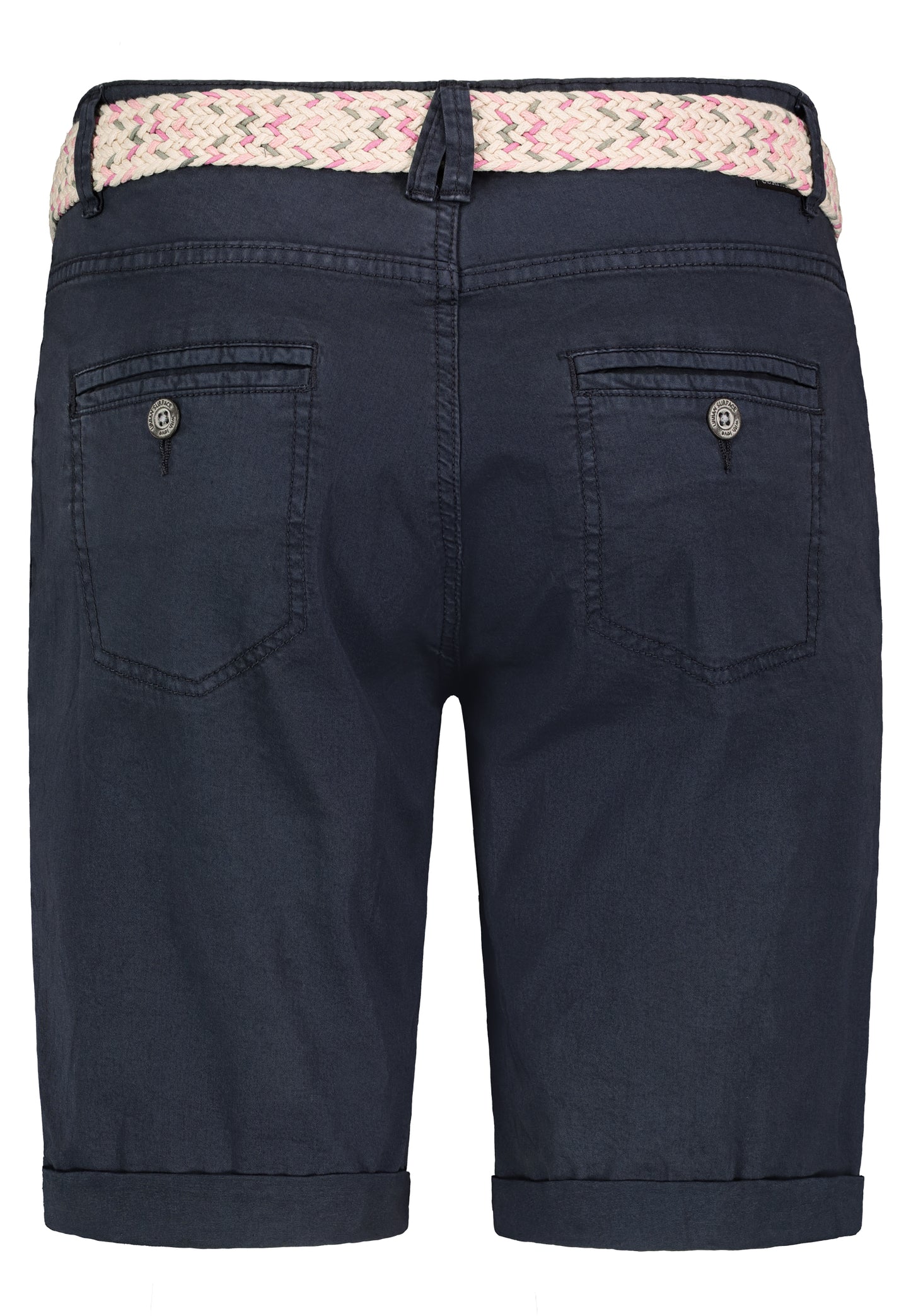 DOB Bermuda, vordere Eingriffstaschen mit Piping,spezielle Coinpocket, Passe vorne mit Kräusel,Turn-up, breiter Gürtel mit D-rings