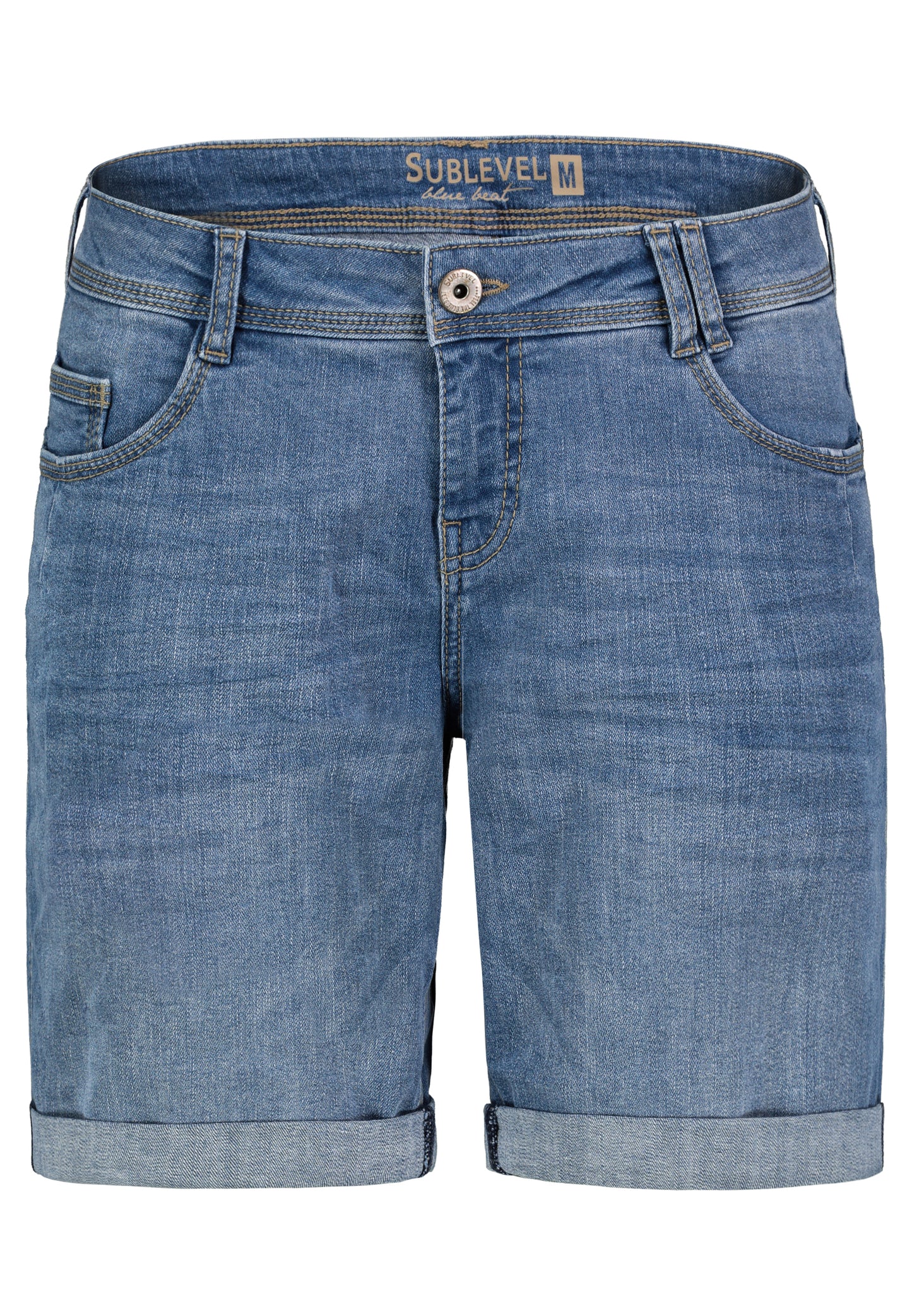 DOB Denim, Bermuda, 5-pocket, 3-fac, middle blue denim