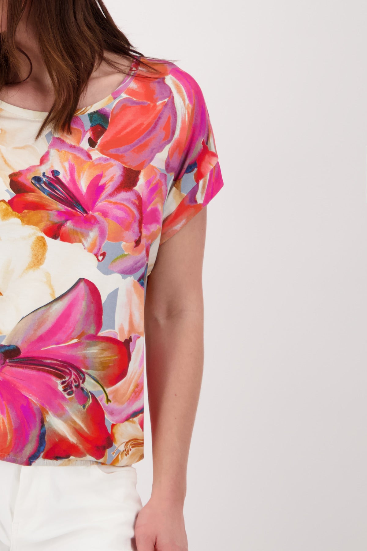 T-Shirt, melone gemustert
