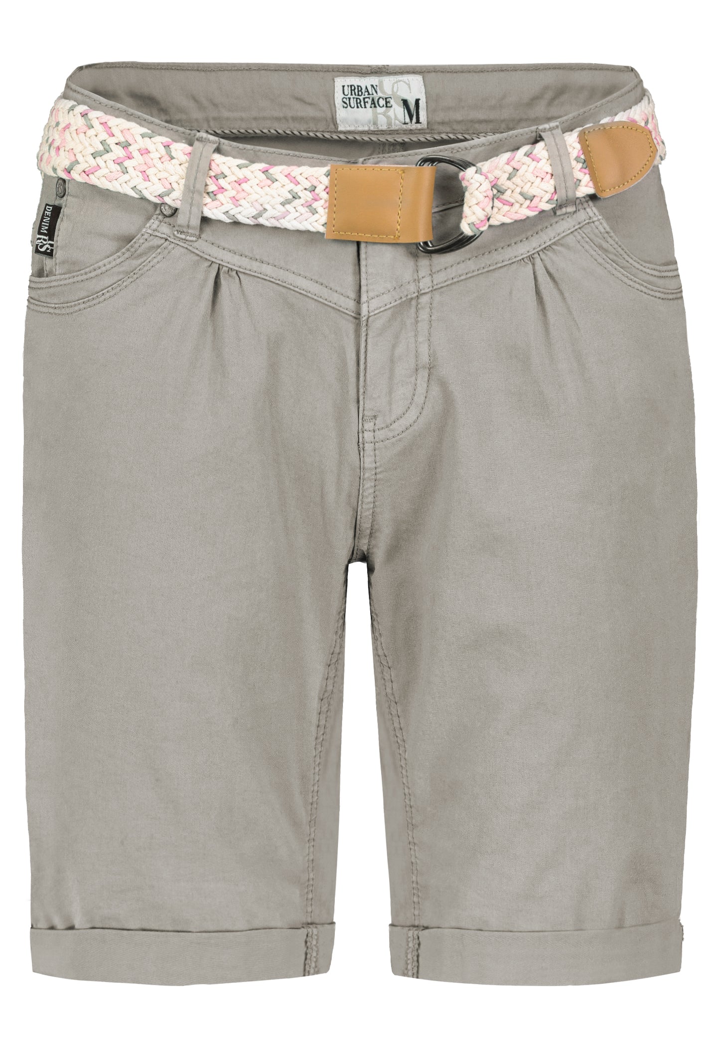 DOB Bermuda, vordere Eingriffstaschen mit Piping,spezielle Coinpocket, Passe vorne mit Kräusel,Turn-up, breiter Gürtel mit D-rings