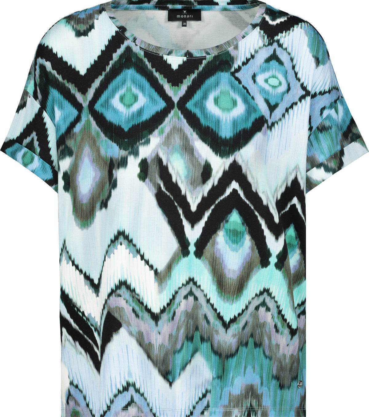 T-Shirt, fresh mint gemustert
