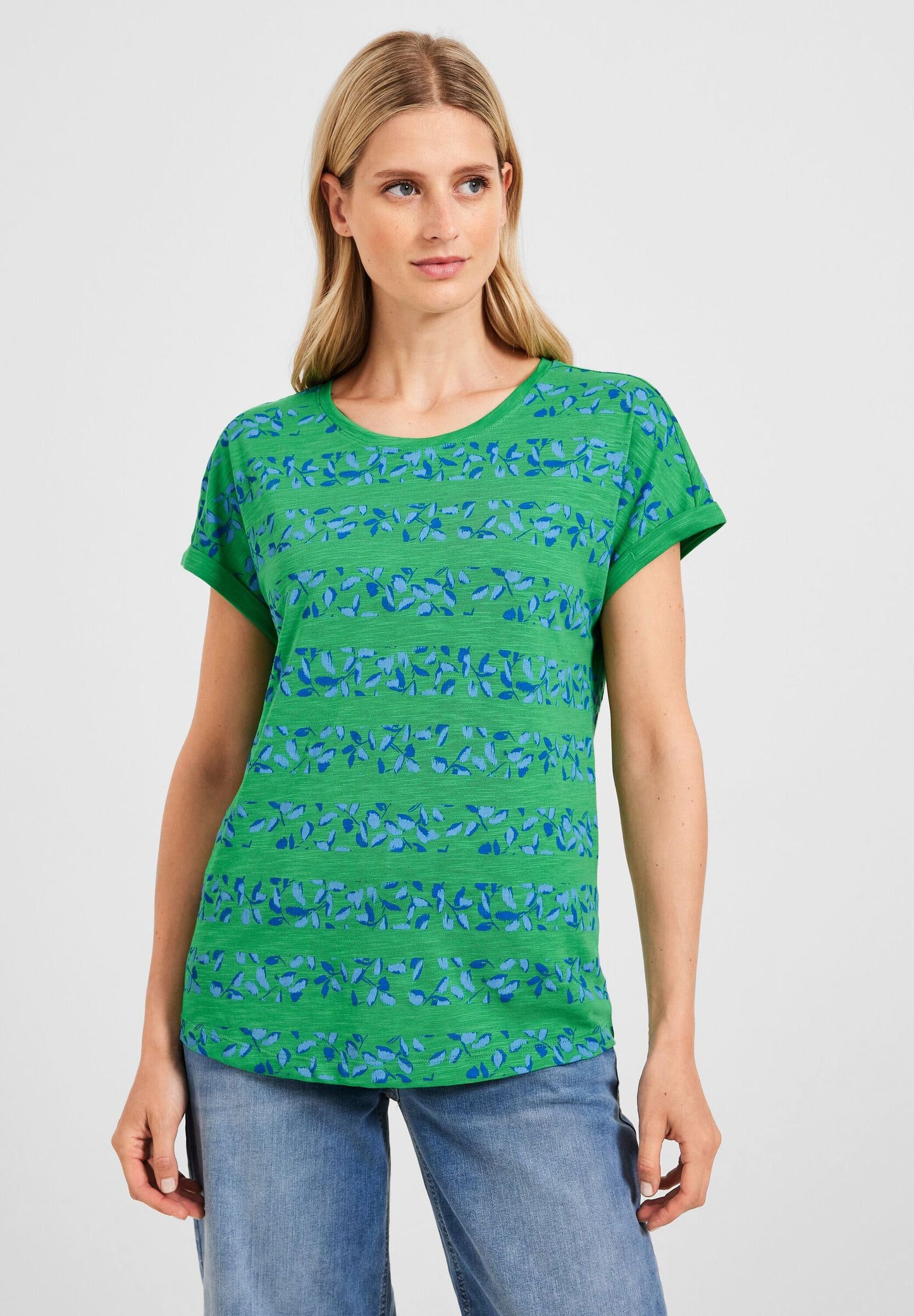 Florales Streifenshirt