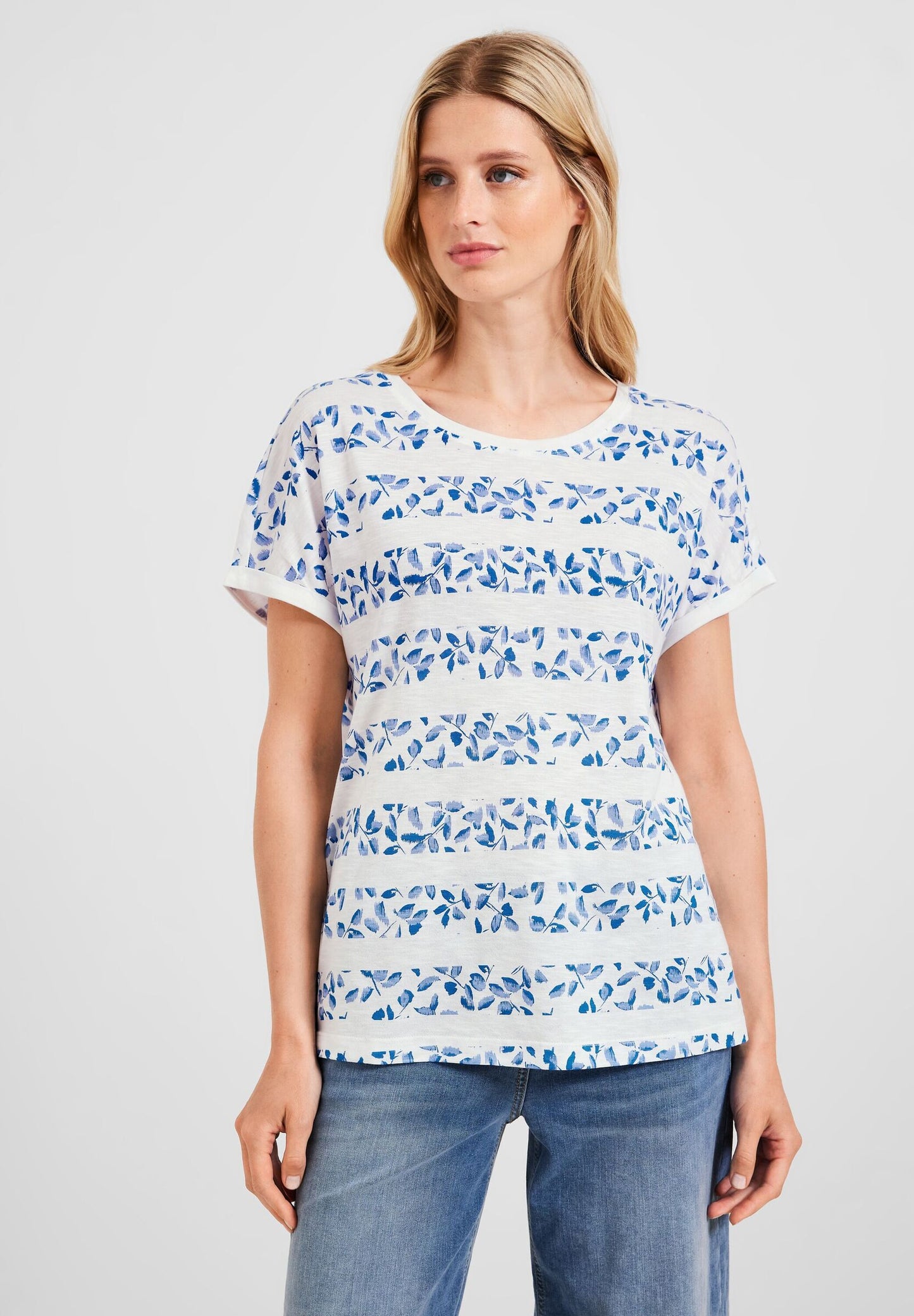 Florales Streifenshirt