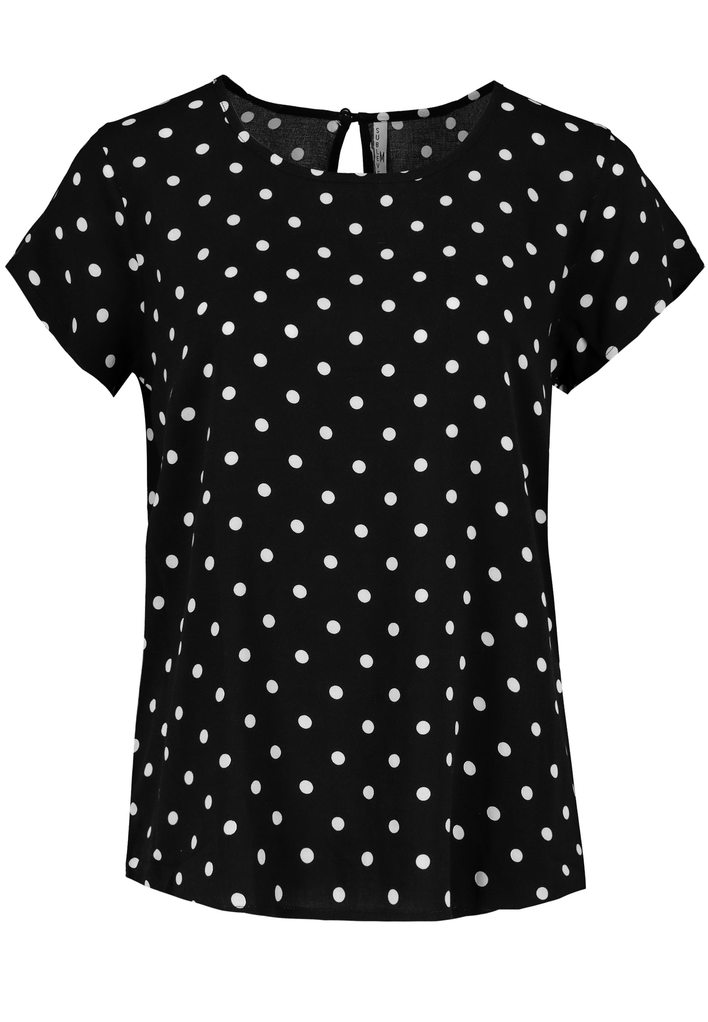 Bluse, kurzarm, Rundhals, Schlitz hinten