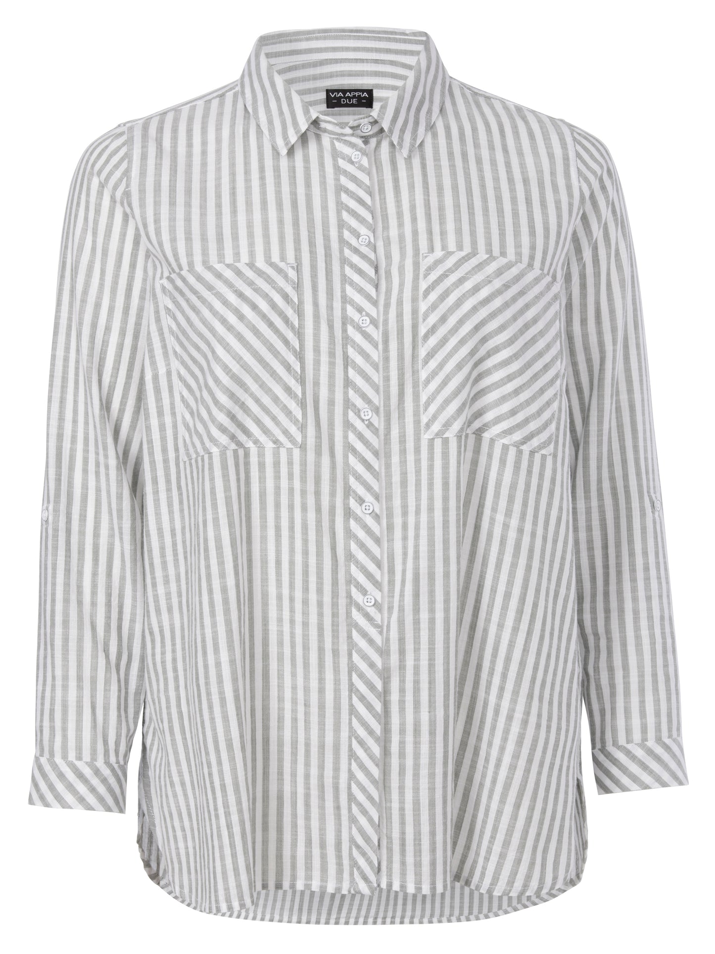 Bluse Hemdkragen 1/1 Arm Streifen