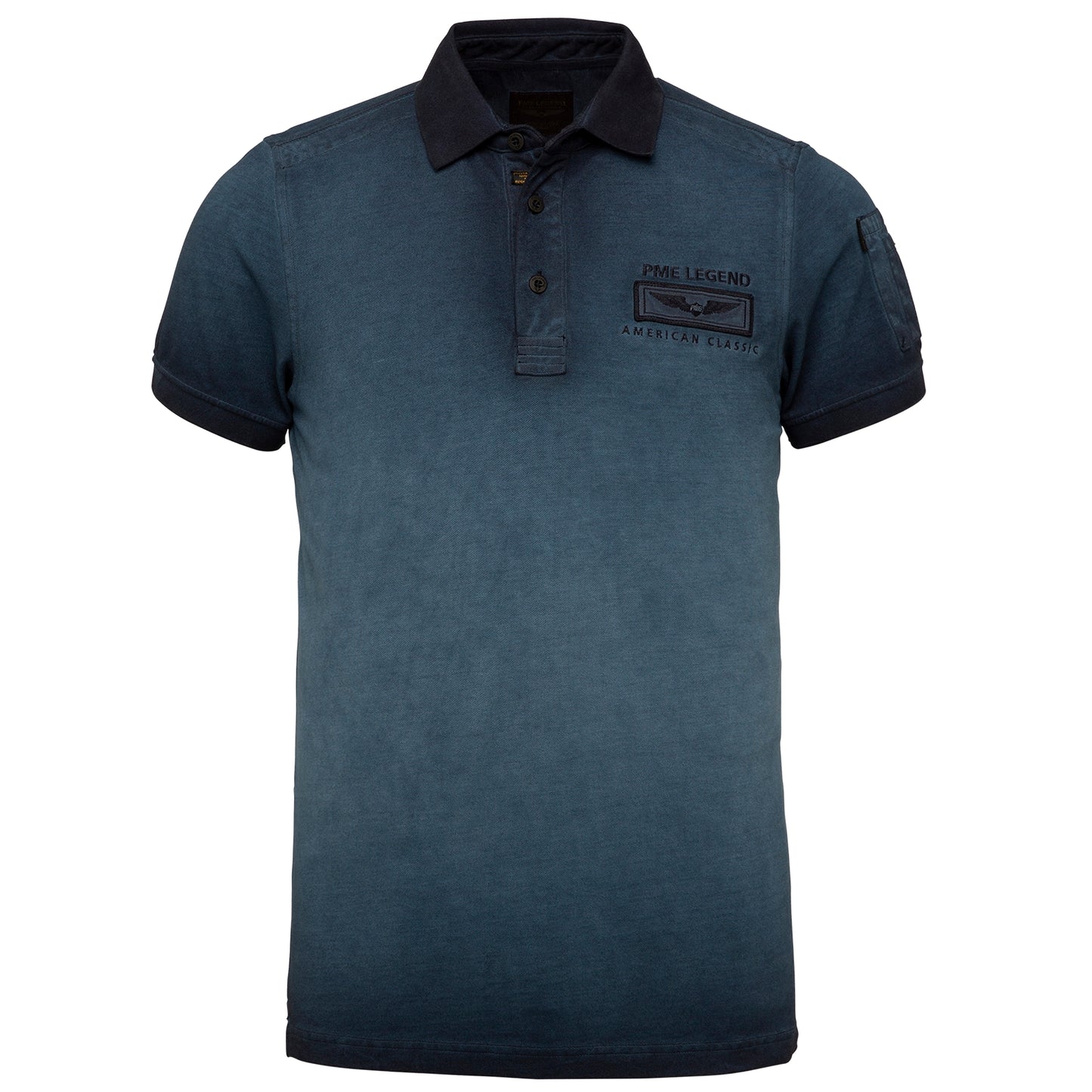 Short sleeve polo light pique cold dye