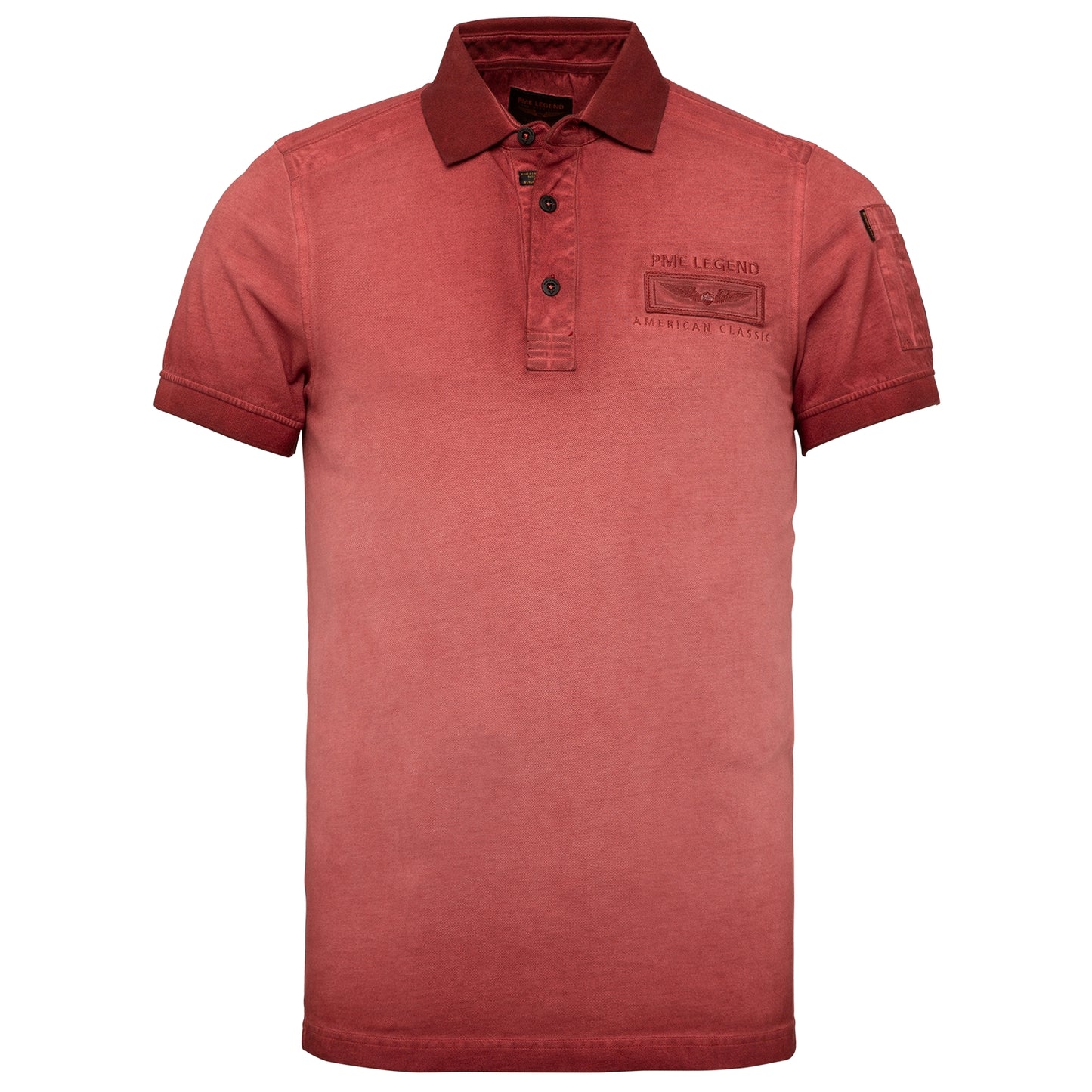 Short sleeve polo light pique cold dye