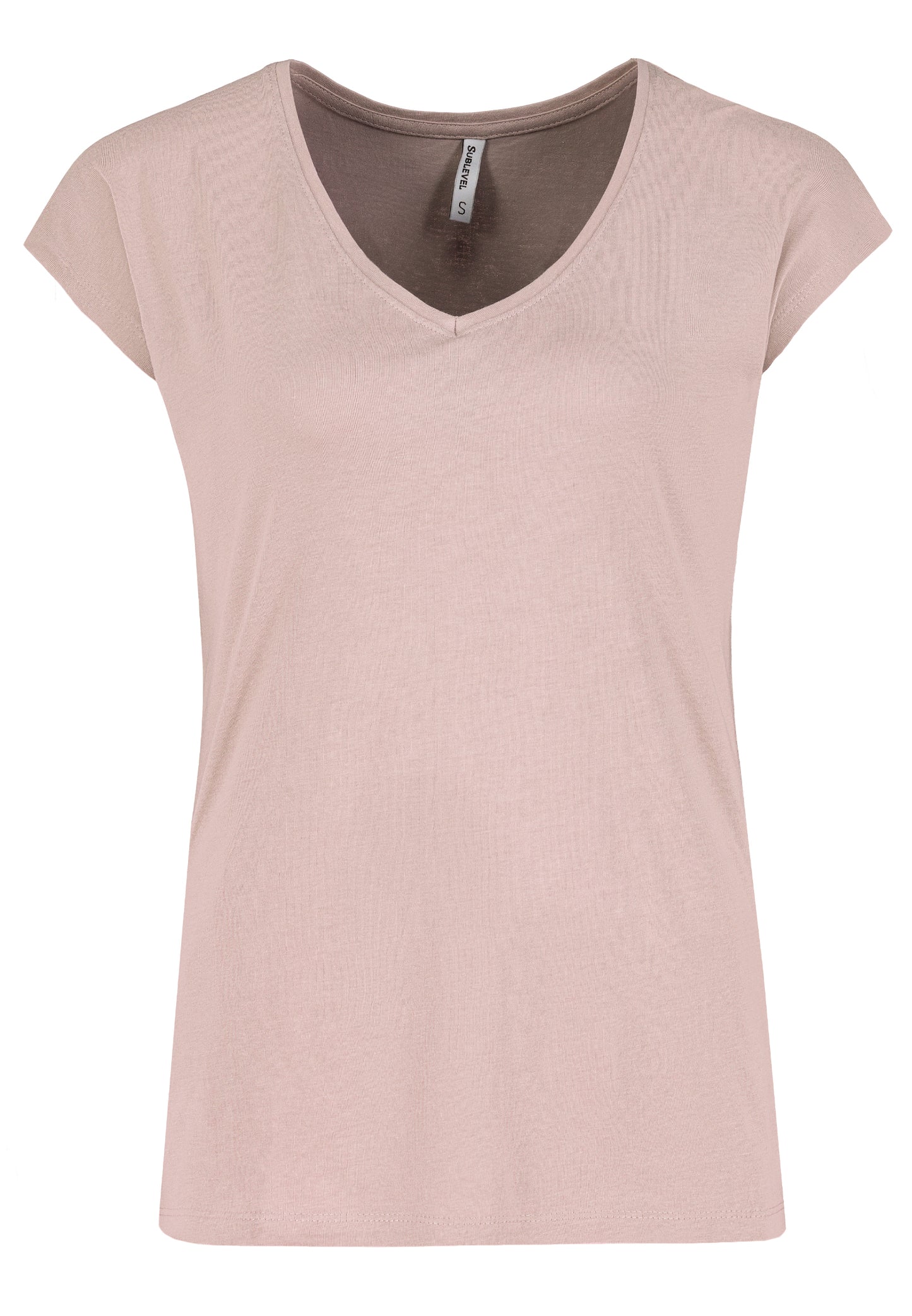 DOB Shirt, angeschnittene Ärmel, weiter Style,V-Ausschnitt mit Blende, white, pearl rose,reseda green, black