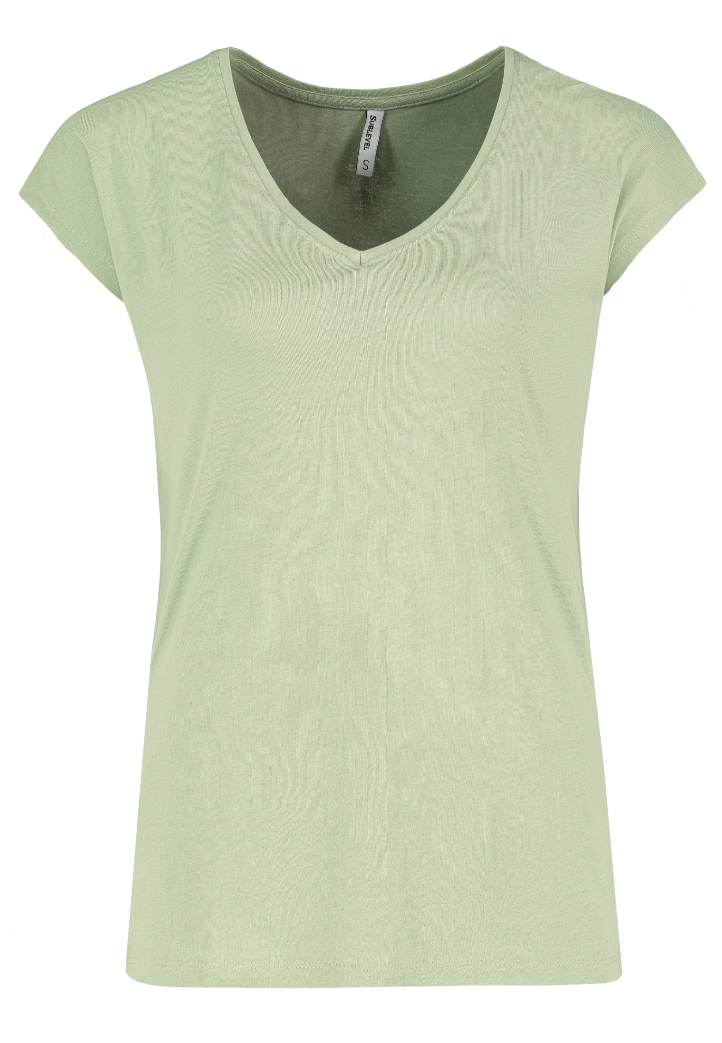 DOB Shirt, angeschnittene Ärmel, weiter Style,V-Ausschnitt mit Blende, white, pearl rose,reseda green, black