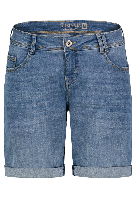 DOB Denim, Bermuda, 5-pocket, 3-fac, middle blue denim