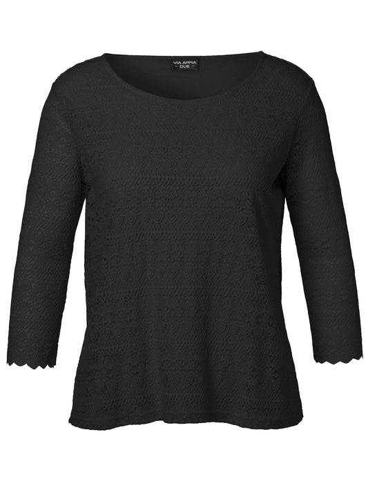 T-Shirt Rundhals 3/4 Arm Spitze