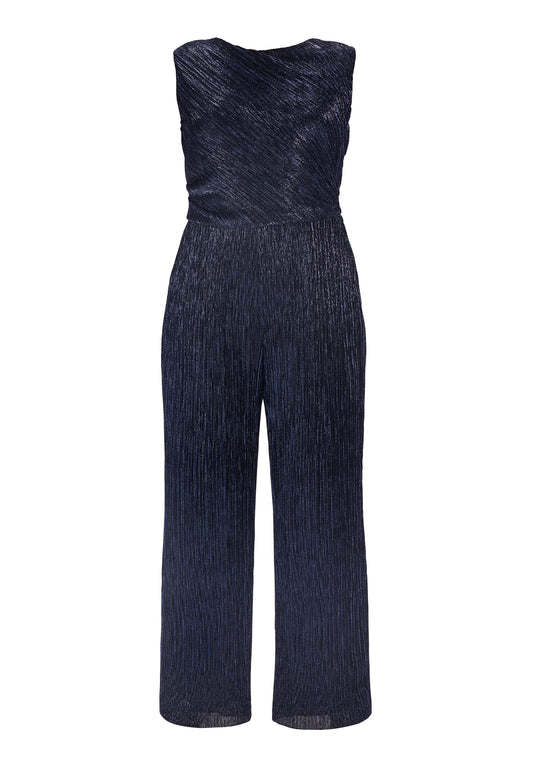 Curve / Plissierter Lurex-Jumpsuit ohne Ärmel