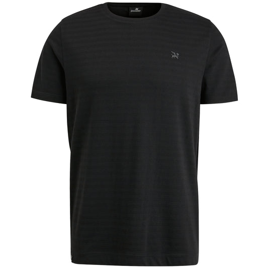 Short sleeve r-neck jersey structure stripe