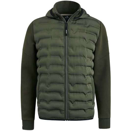 Hooded jacket interlock
