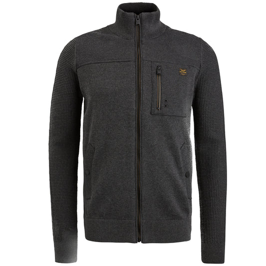 Zip jacket knit sweat combination