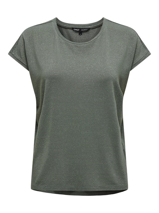 ONLCLAUDIA S/S GLITTER STRIPE TOP JRS