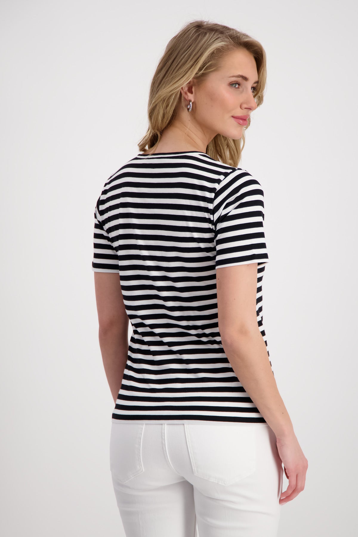 T-Shirt, schwarz Ringel