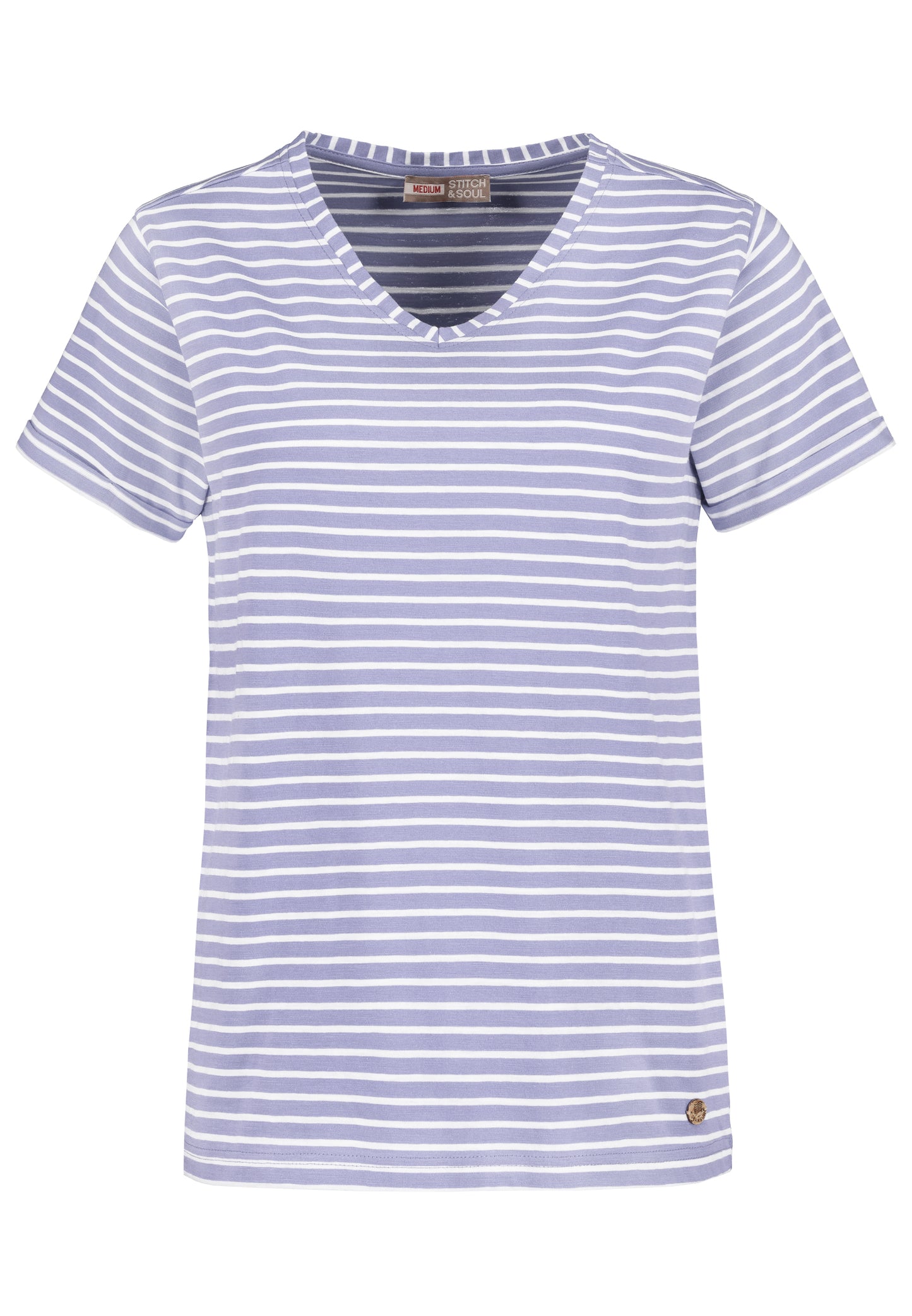 T-shirt, kurzarm ,ärmelaufschlag V-neck