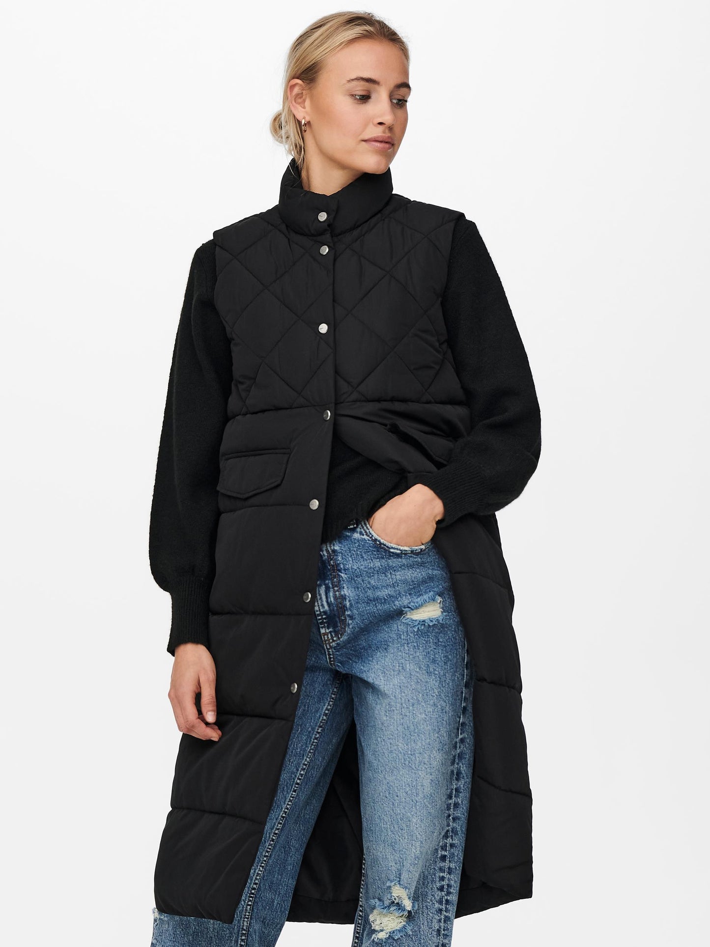ONLSTACY QUILTED LONG WAISTCOAT OTW NOOS