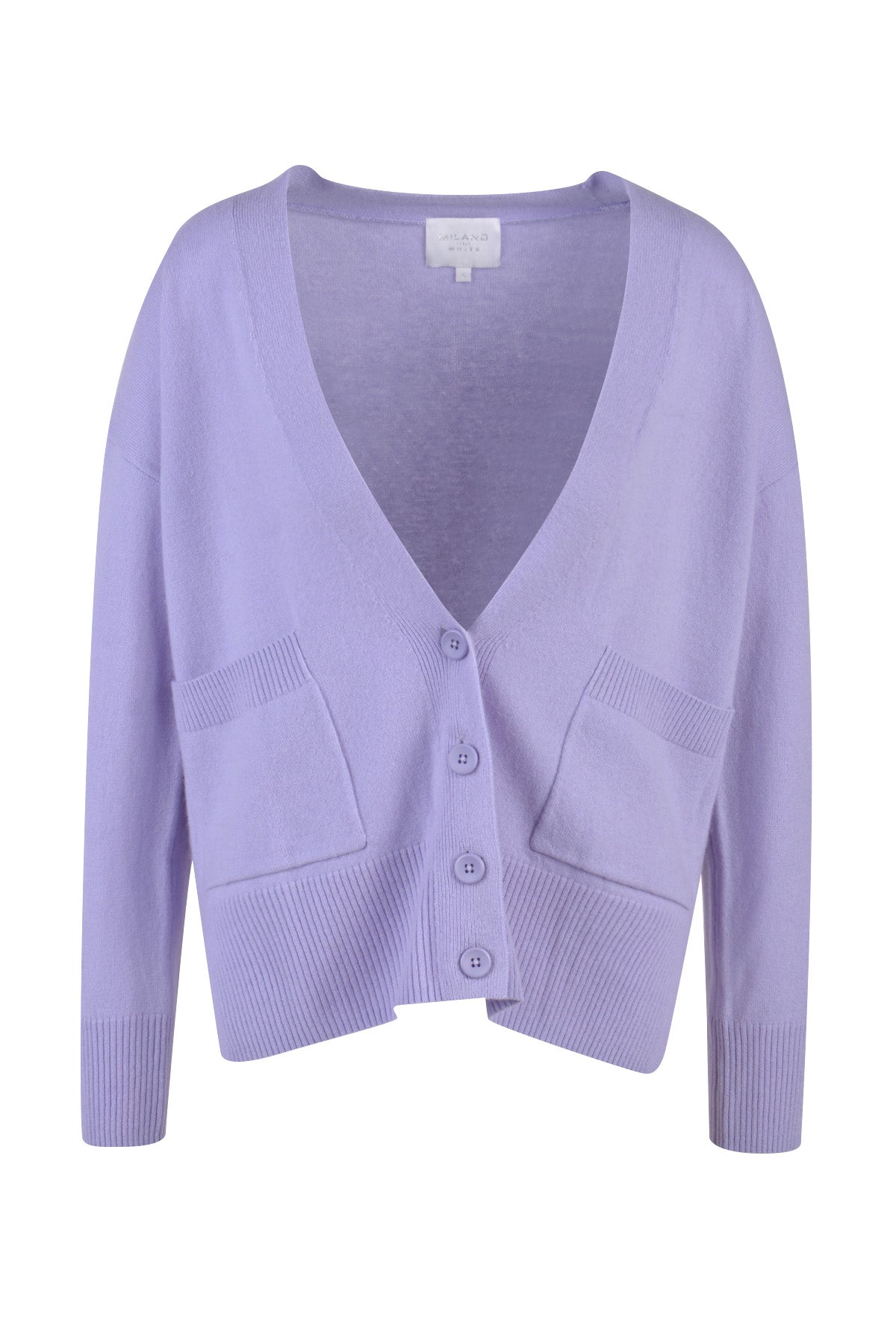 Boxy Cardigan with placket and pockets
