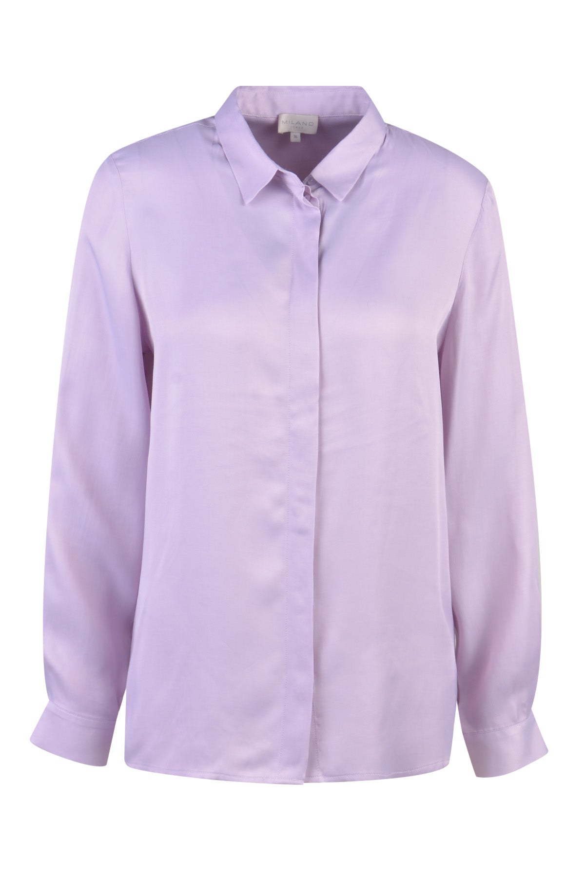 Blouse with collar, placket and cuff