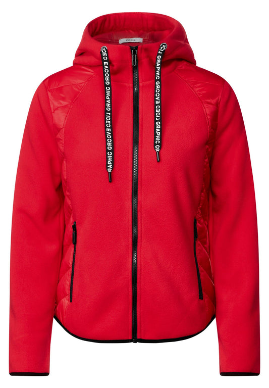 Fleecejacke im Materialmix